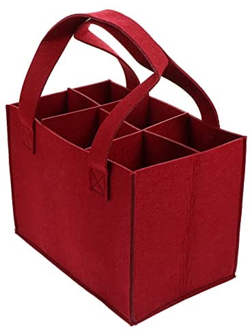 SYUTAM Cotton 6 Bottle Wine Carrier Bag, Reusable Wine Bottle Tote Bag, Portable Wine
